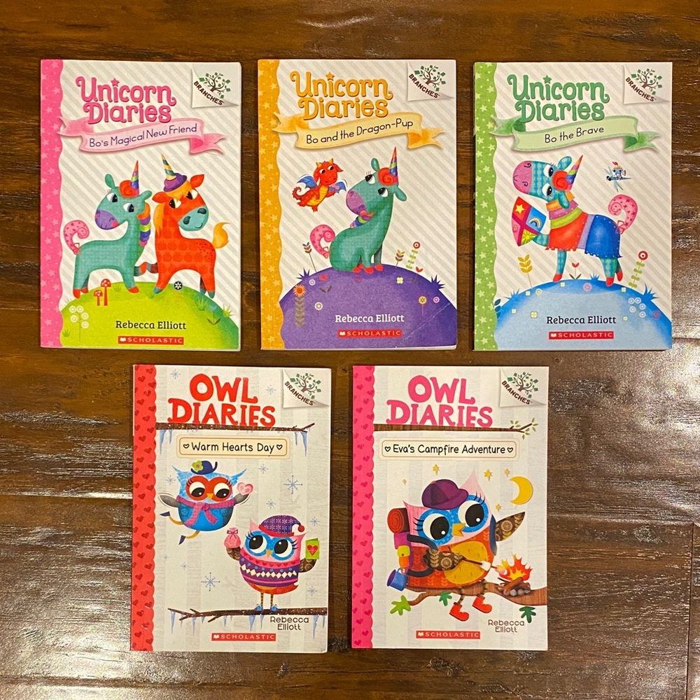 NWT Set of 5 Beginner Chapter Books: Unicorn Diaries & Owl Diaries